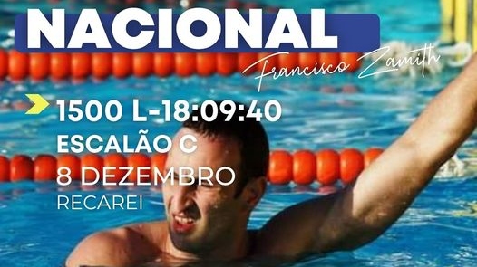 Zamith bate recorde nacional de 1500 m livres Master
