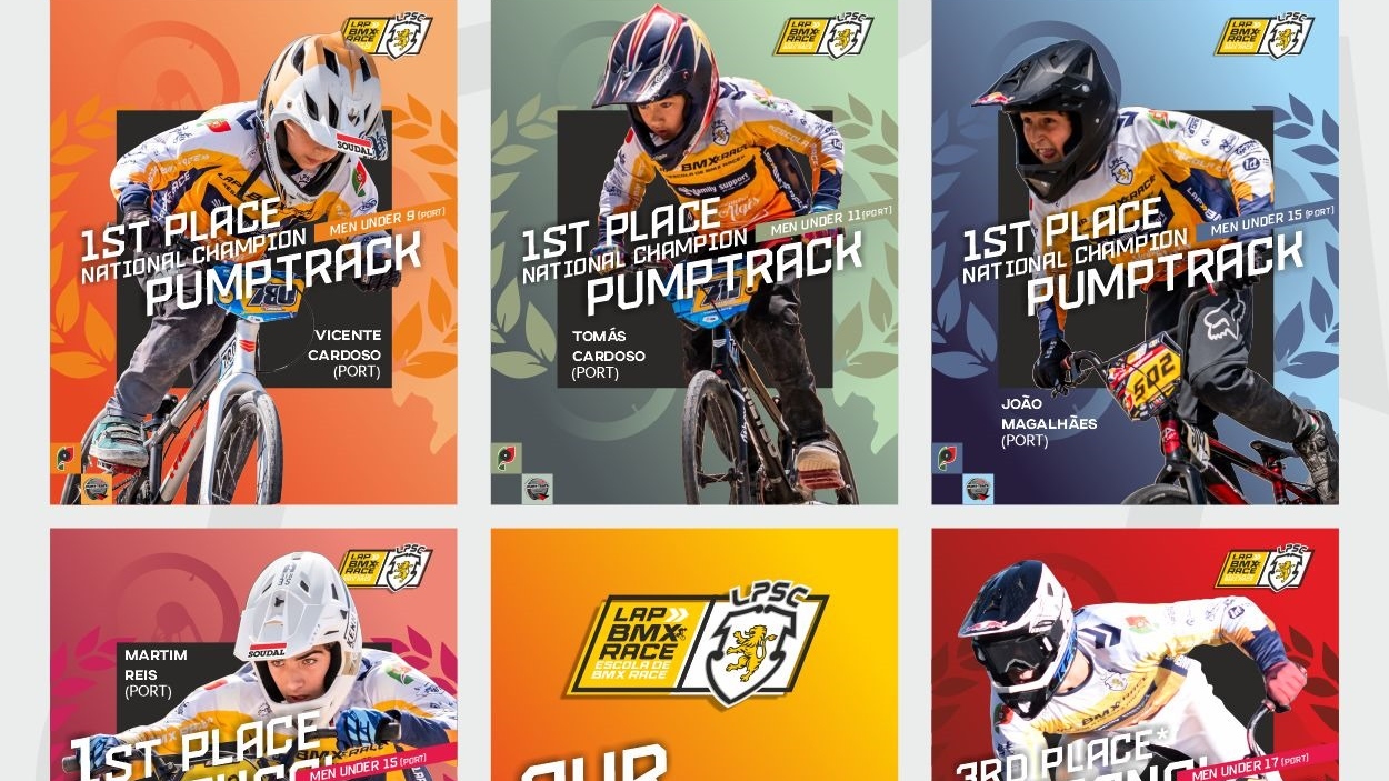 Linda-a-Pastora com quatro títulos jovens de BMX Race