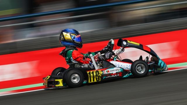 Vicente Capela no pódio no Mundial Rotax