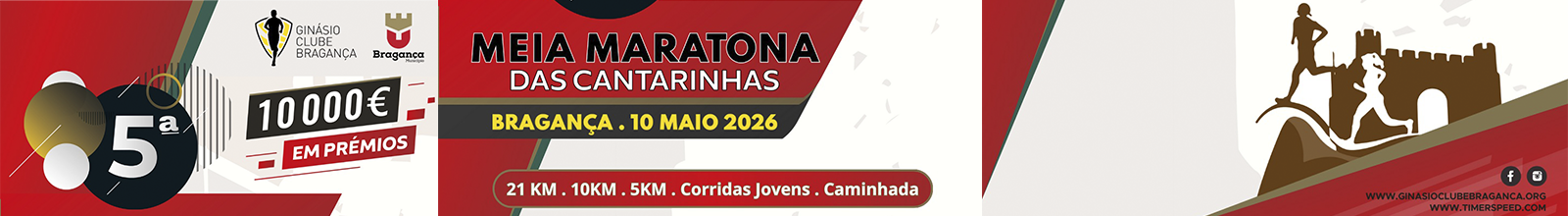 Meia Maratona das Cantarinhas 2026 em Bragança a 10 de Maio