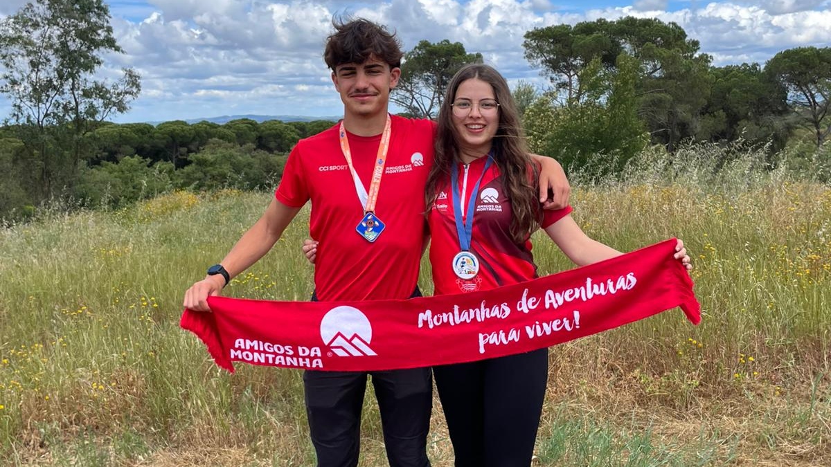 João Maia e Diana Costa no pódio em Orientação