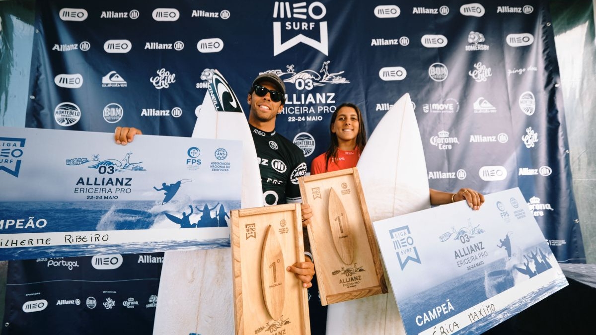 Guilherme Ribeiro e Érica Máximo vencem Ericeira Pro