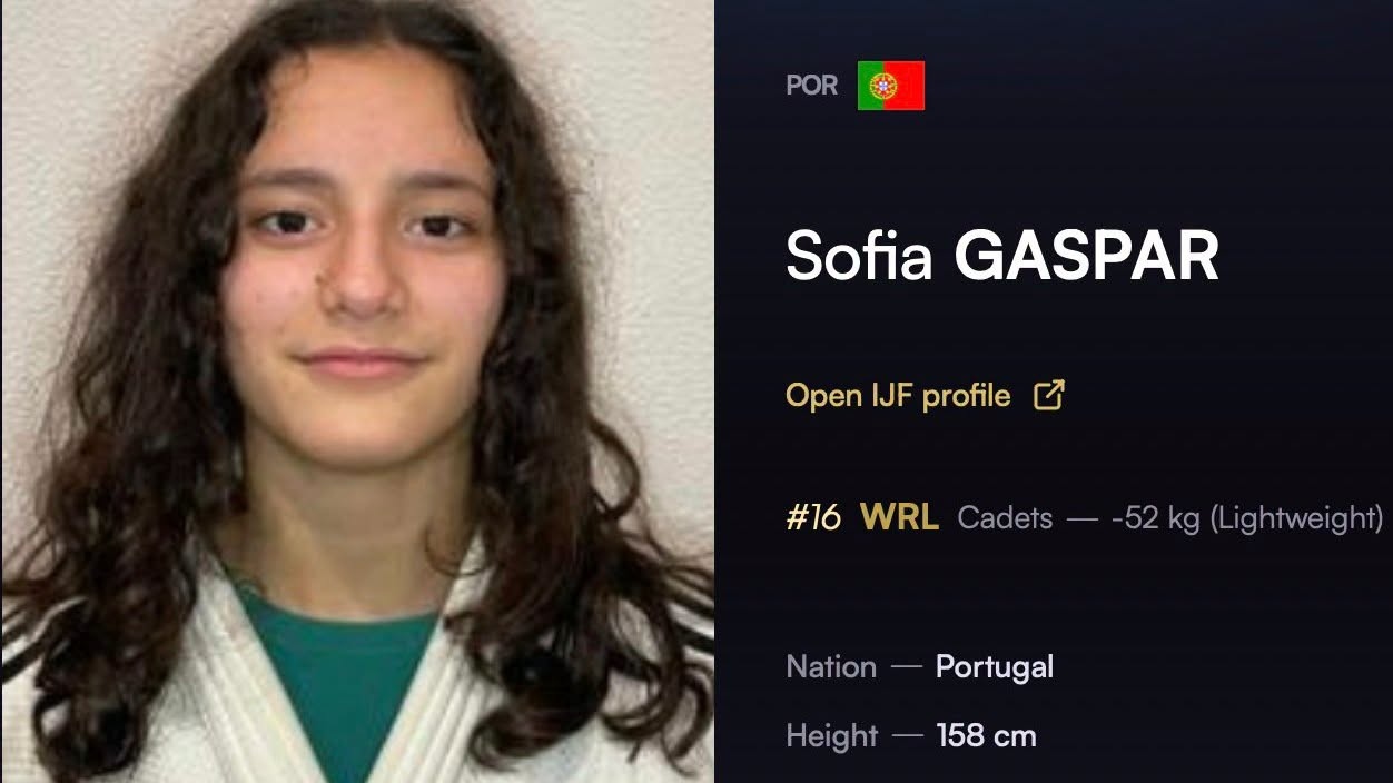 Sofia Gaspar no 5.º lugar no Europeu de Cadetes de Judo