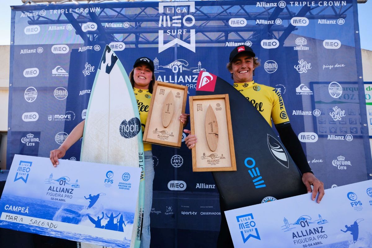 Maria Salgado e Francisco Ordonhas dominam na Liga MEO Surf